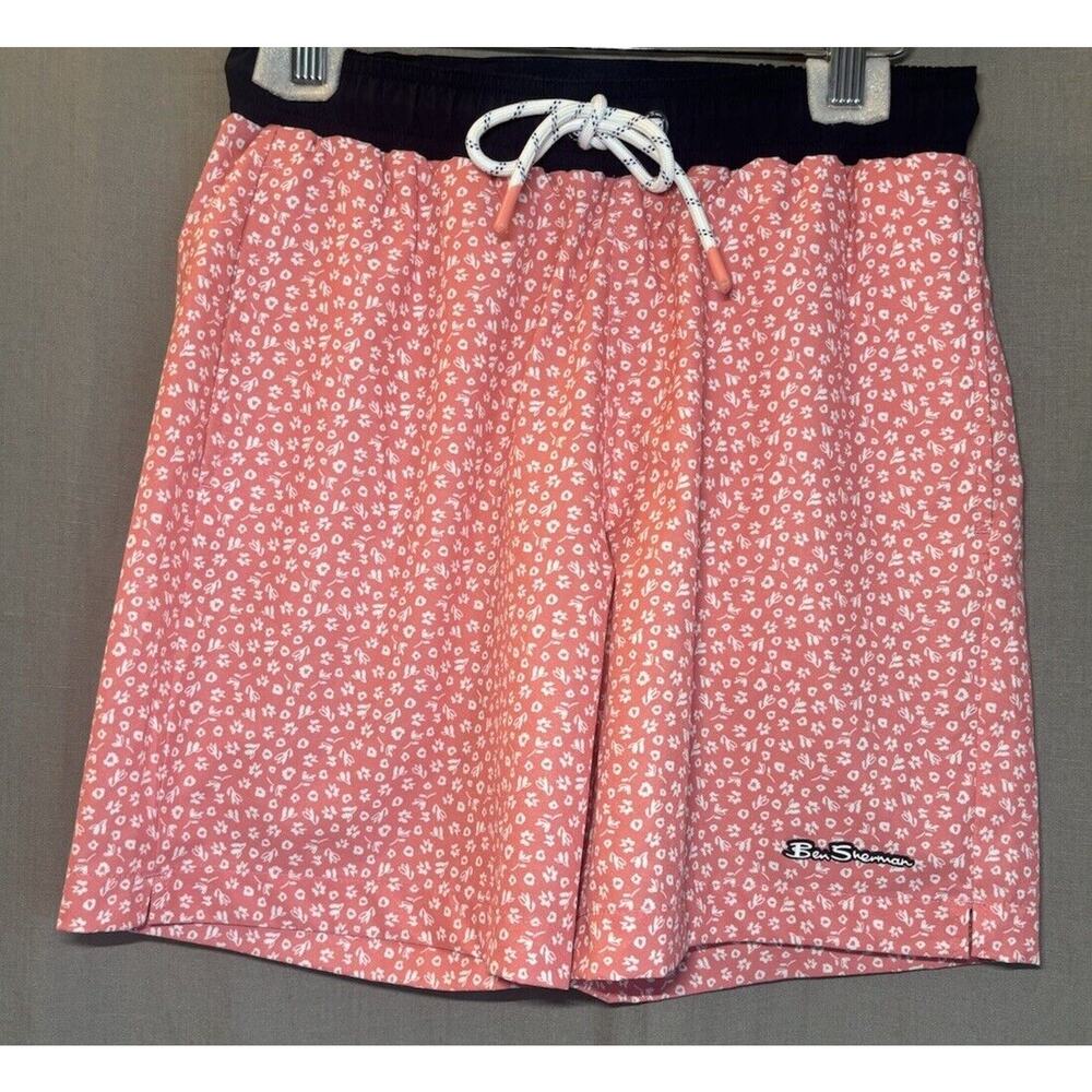 Ben Sherman Flowers floral board swim shorts red Blue mens size Small